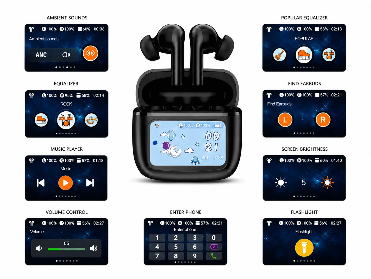 Smart Screen ANC TWS Earbuds 4