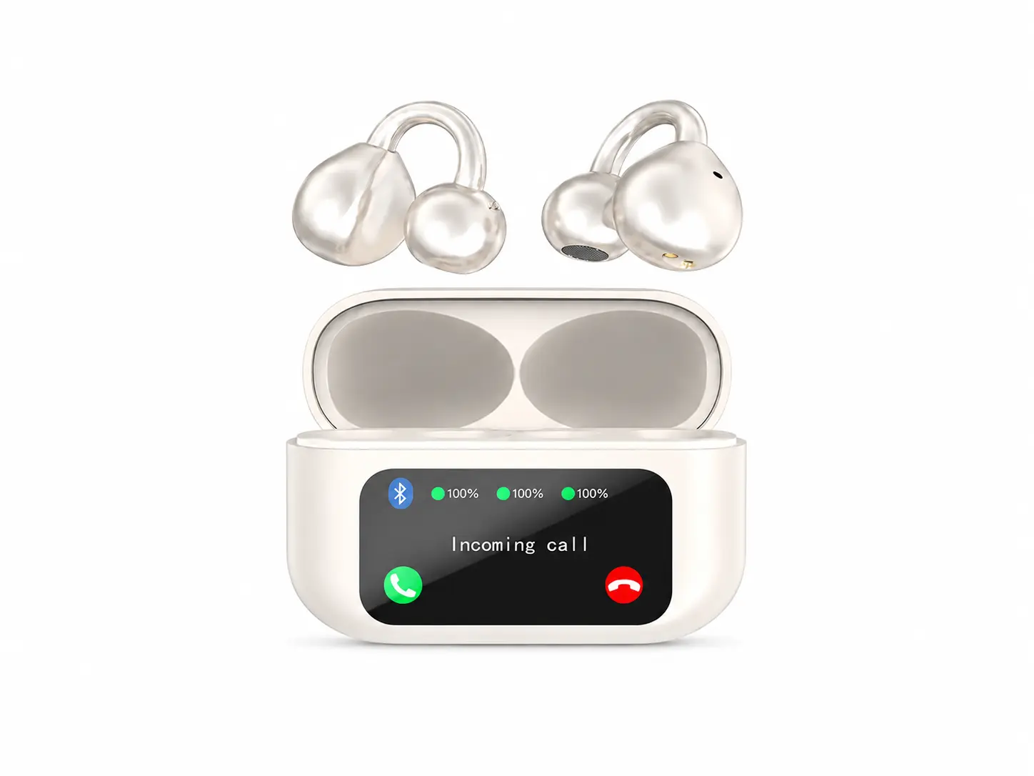 Auriculares TWS con clip y pantalla inteligente