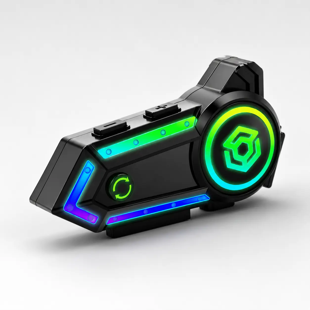 Auriculares Bluetooth con iluminación RGB para casco de motocicleta 2