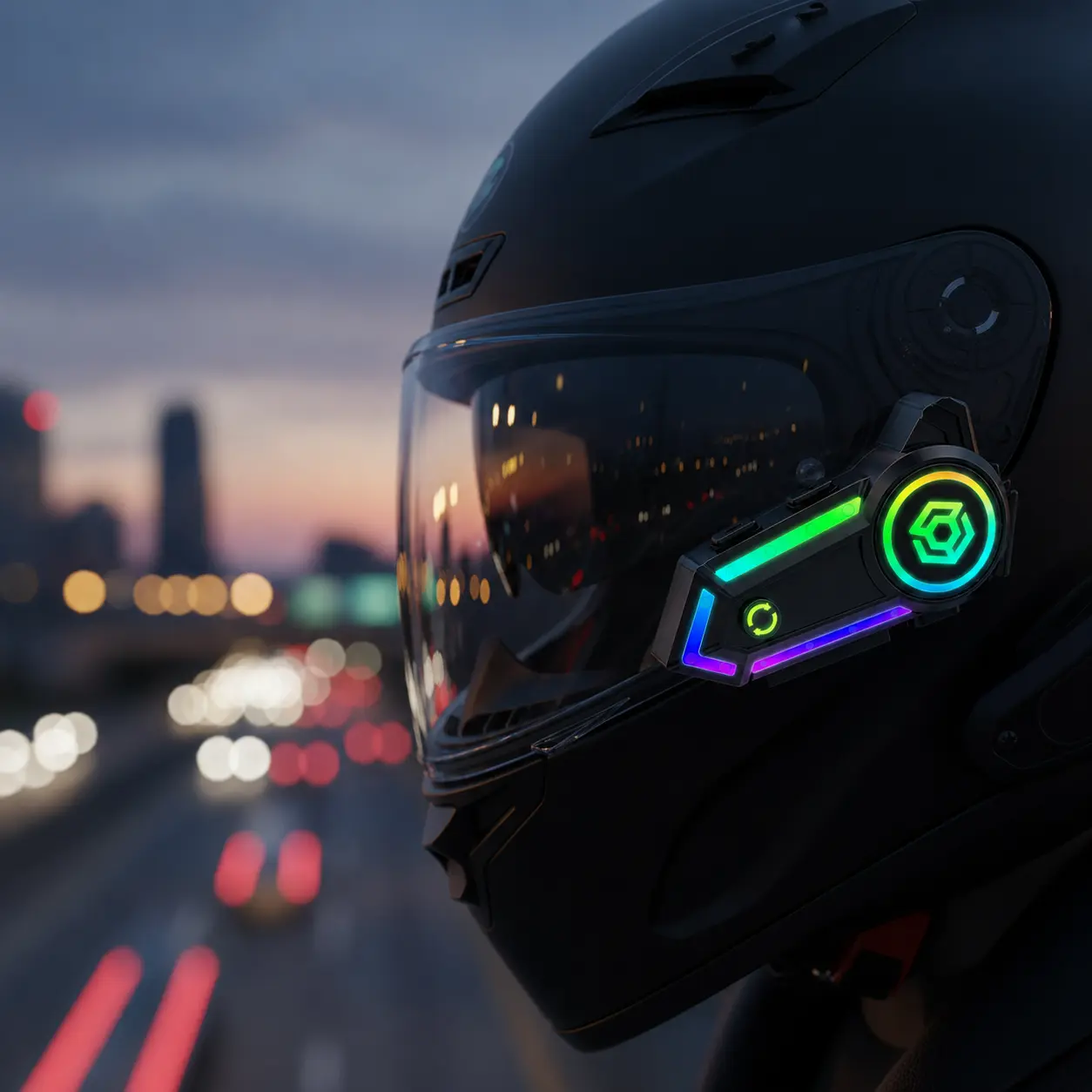 Auriculares Bluetooth con iluminación RGB para casco de motocicleta 3